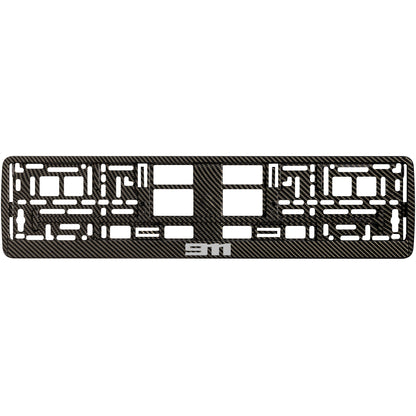 Carbon style license plate frame with silver 911 logo