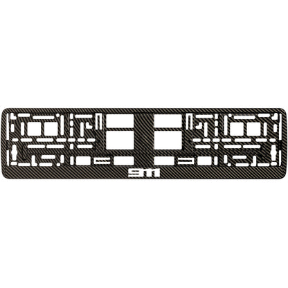 Carbon style license plate frame with white 911 logo