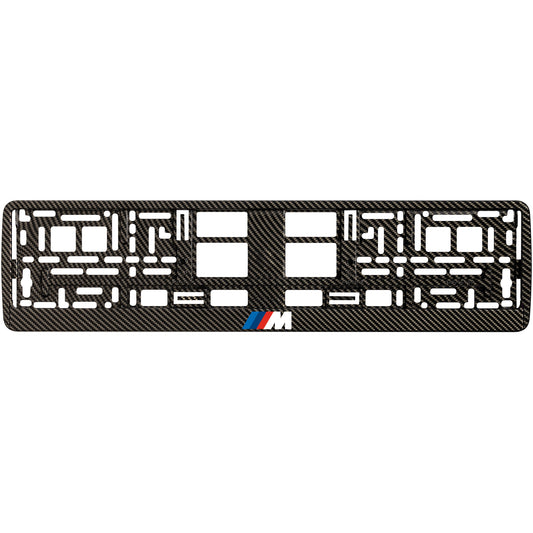 carbon license plate frame with bmw m logo