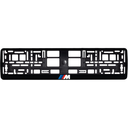 Gloss Black license plate frame with bmw m logo