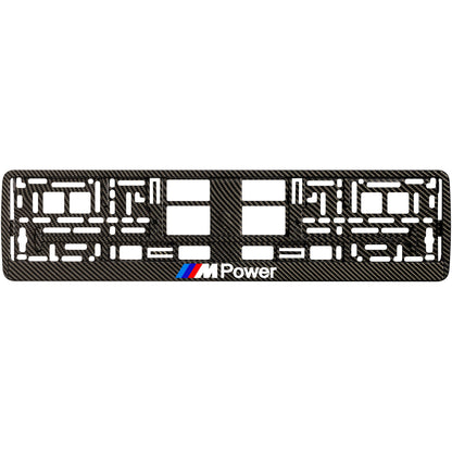 carbon license plate frame with m power logo