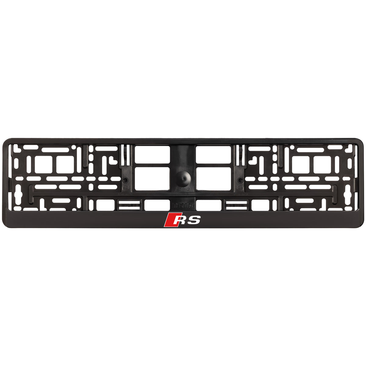 
        black license plate frame with audi rs logo
     