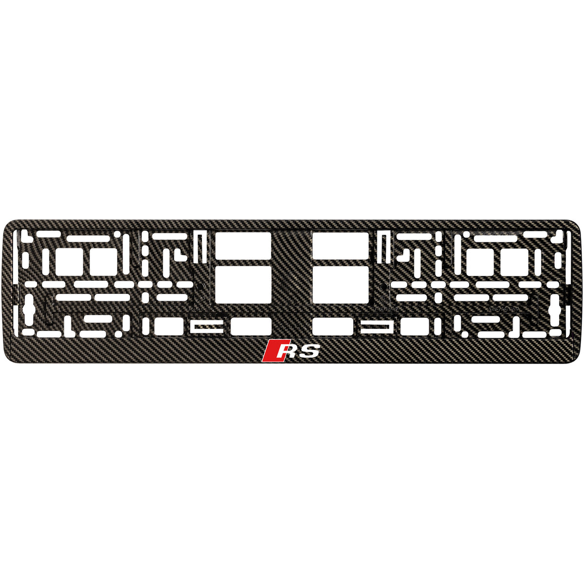 
        carbon license plate frame with audi rs logo
     