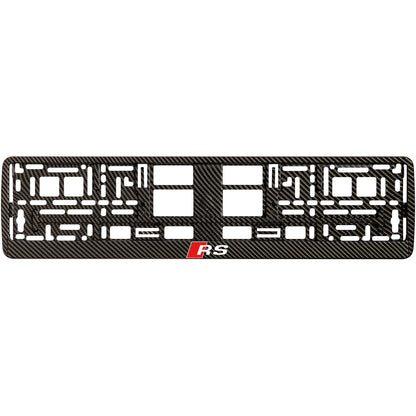 carbon license plate frame with audi rs logo