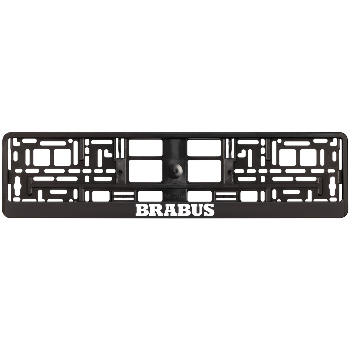 black license plate frame white brabus logo