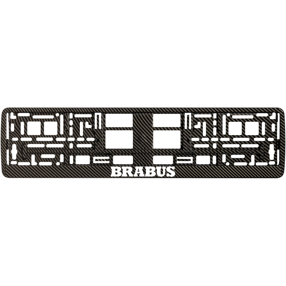 carbon license plate frame white brabus logo