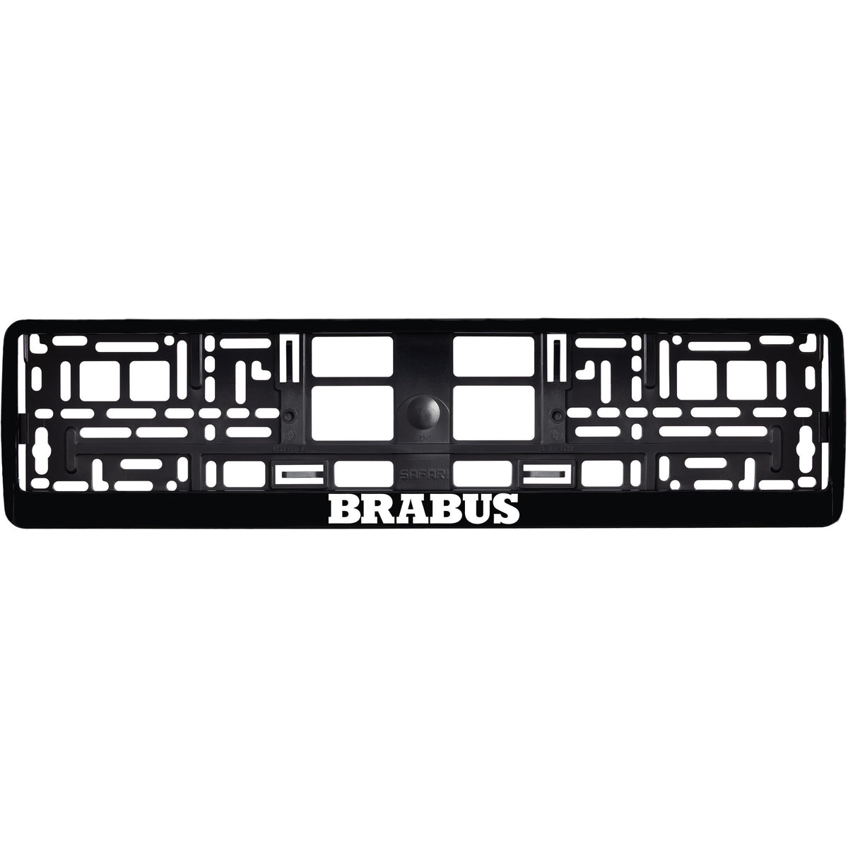 gloss black license plate frame white brabus logo