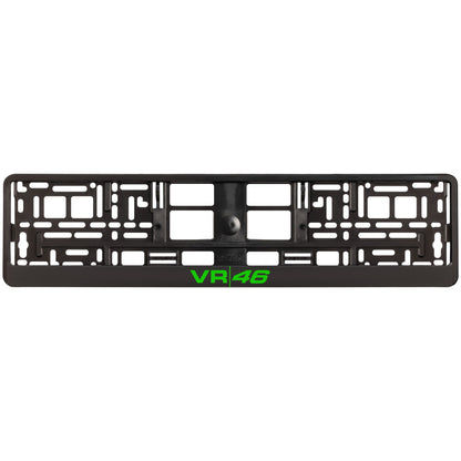 custom black license plate frame with logo