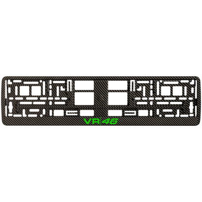 custom carbon license plate frame with logo