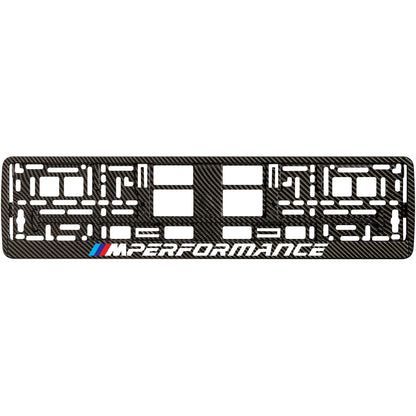 carbon license plate frame with m performance logo style 1