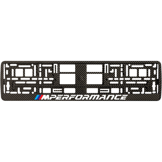 carbon license plate frame with m performance logo style 1