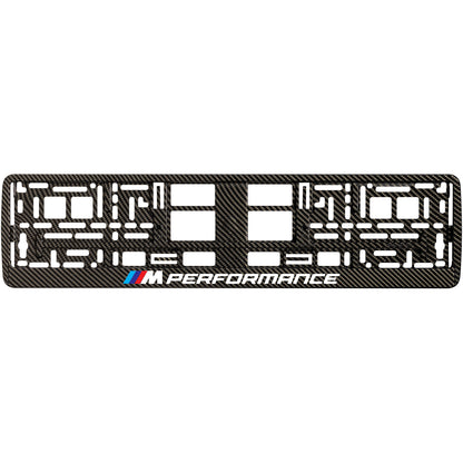 carbon license plate frame with m performance logo style 2