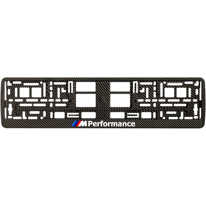 carbon license plate frame with m performance logo style 3