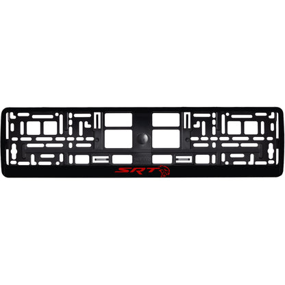 gloss black license plate frame with red hellcat logo