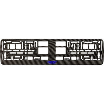 carbon license plate frame with blue sti logo