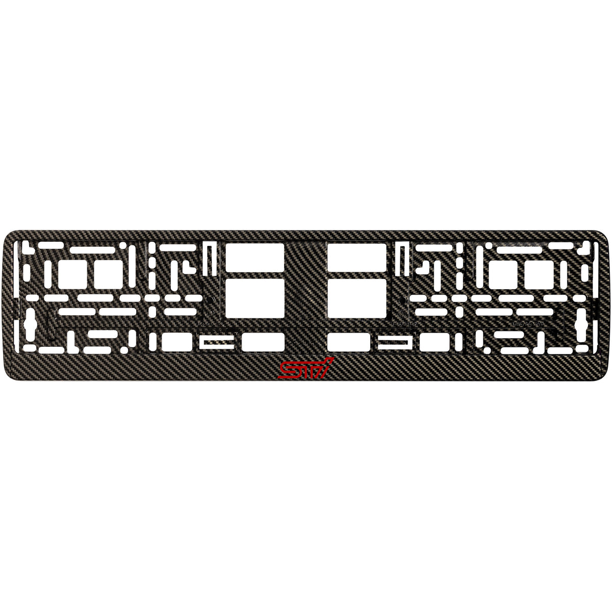 
        carbon license plate frame with red sti logo
     