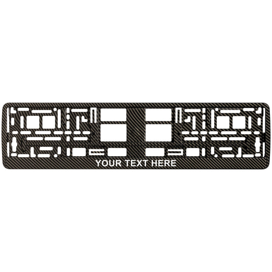 custom carbon license plate frame with text