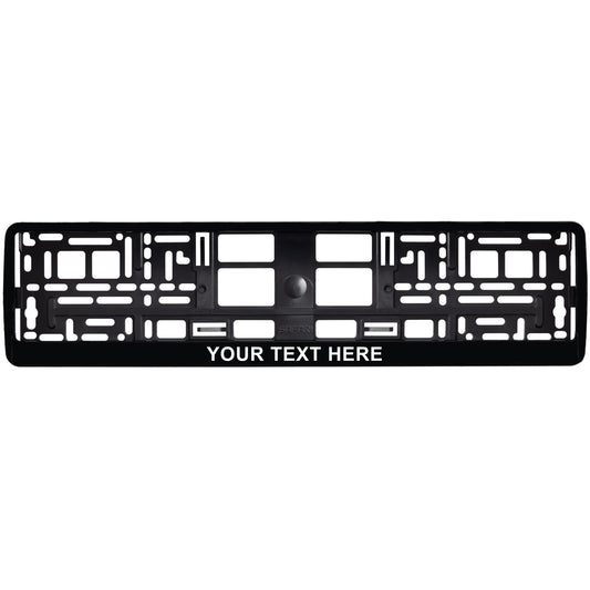 custom gloss black license plate frame with text